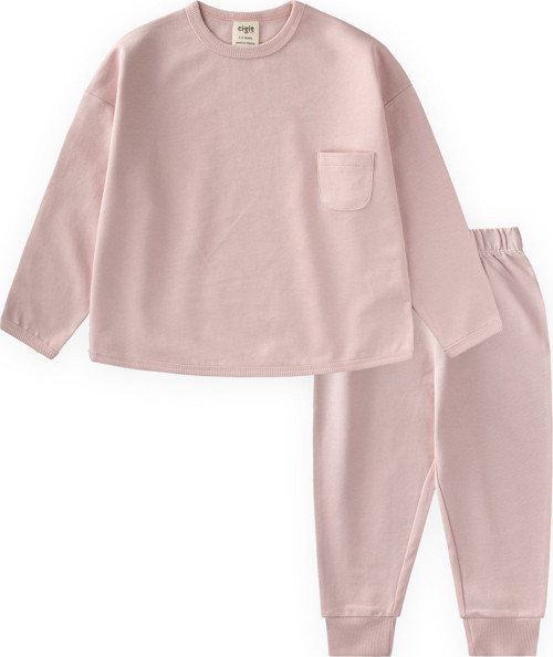 Sweatshirt Takım 2-7 Yaş Pudra Pembe