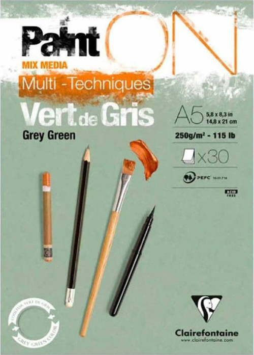 Clairefontaine paint-on Grey Yeşil A5 250 GR 30 Yp 4 Lü