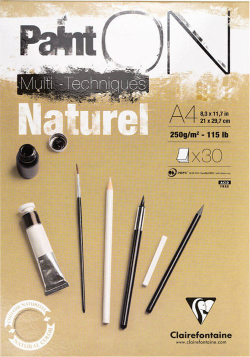 Clairefontaine paint-on Naturel A4 250 GR 30 Yp Kr Tk Kısa Kn Yp-4 Lü