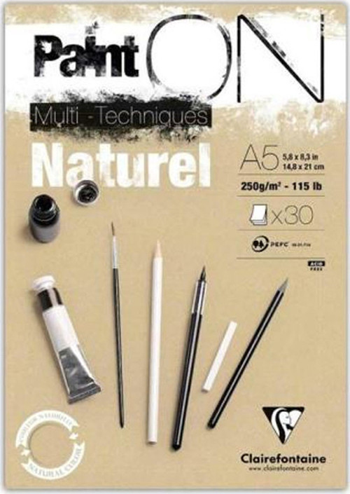 Clairefontaine paint-on Naturel A5 250g.30yp Kr Tk Kısa Kn Yp 4 Lü