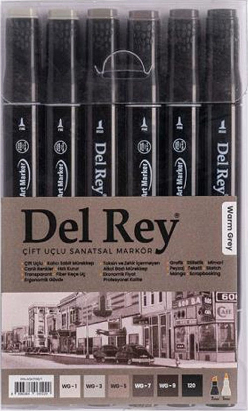 Twin Marker Sıcak Gri Tonları 6 Lı Set Wg-