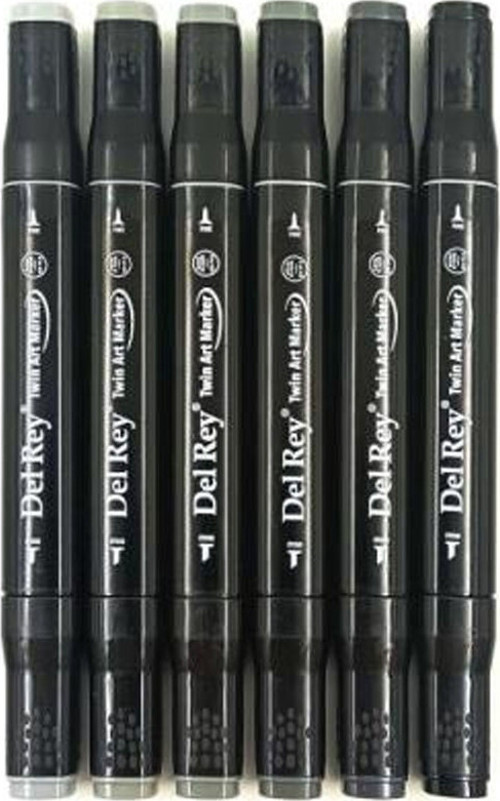 Twin Marker Soğuk Gri Tonları 6 Lı Set Cg-1