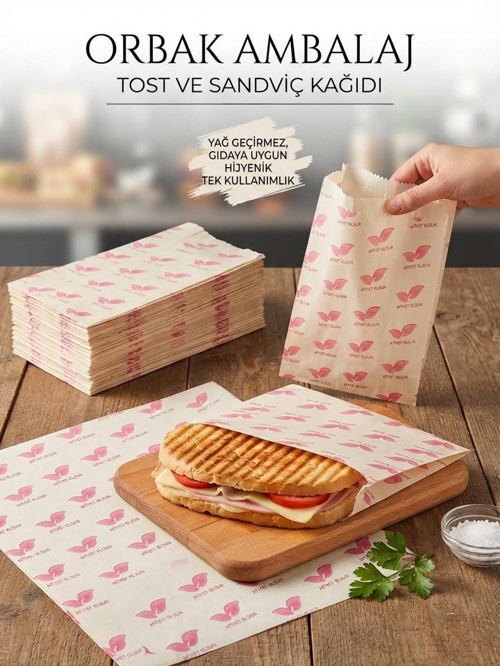 Premium Kese Kağıdı 50 Adet | Tost, Sandviç, Paketleme Ambalajı