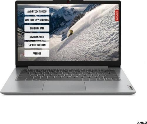 IdeaPad 1 114ALC7 82R3007STX Amd Ryzen 5-5500U 8GB 512GB SSD 14" FreeDos Taşınabilir Bilgisayar