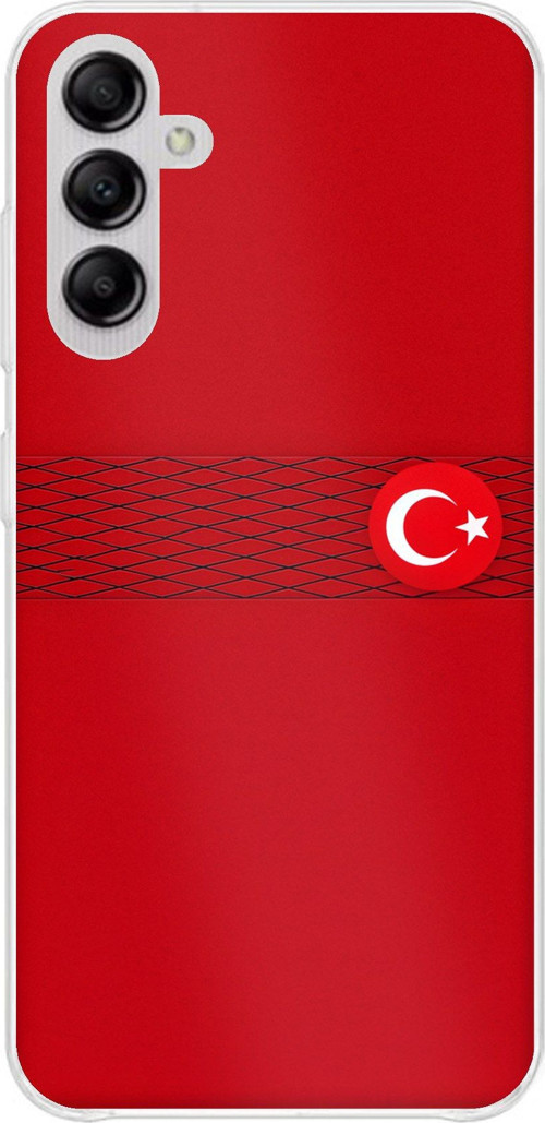 Samsung Galaxy A14 Uyumlu Türk Milli Takım Izgara Desenli Forma Baskılı Silikon Kılıf
