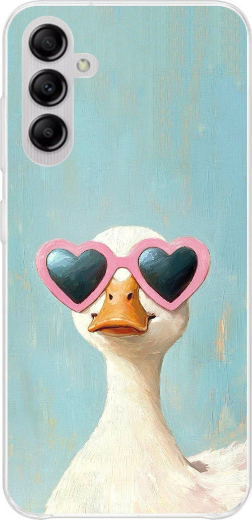 Samsung Galaxy A14 Uyumlu Yağlı Boya Pop-Art Ördek Baskılı Silikon Kılıf