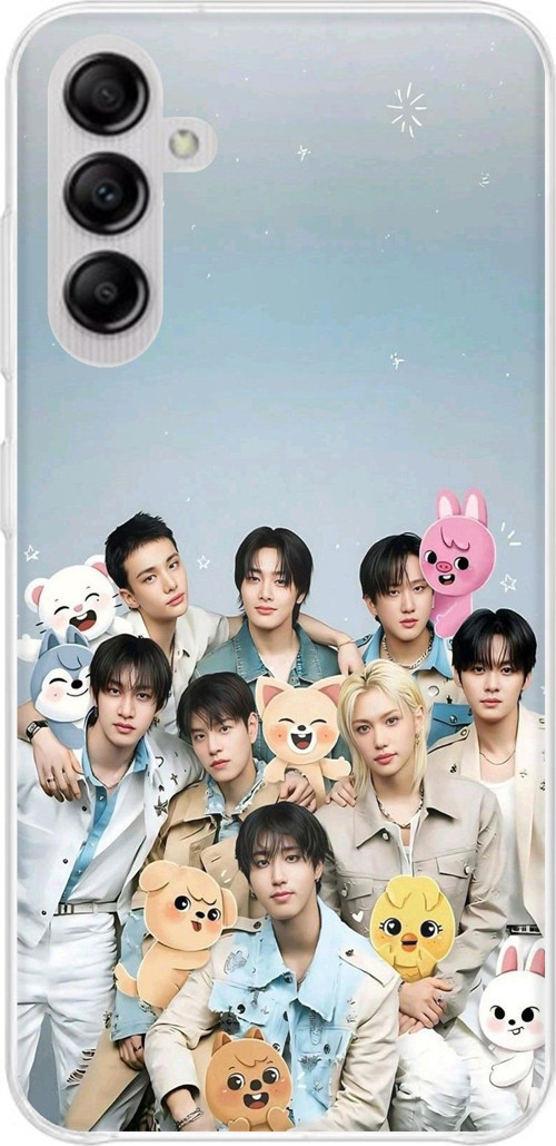 Samsung Galaxy A14 Uyumlu Tray Kids K-Pop Grubu ve SKZOO Temalı Baskılı Silikon Kılıf
