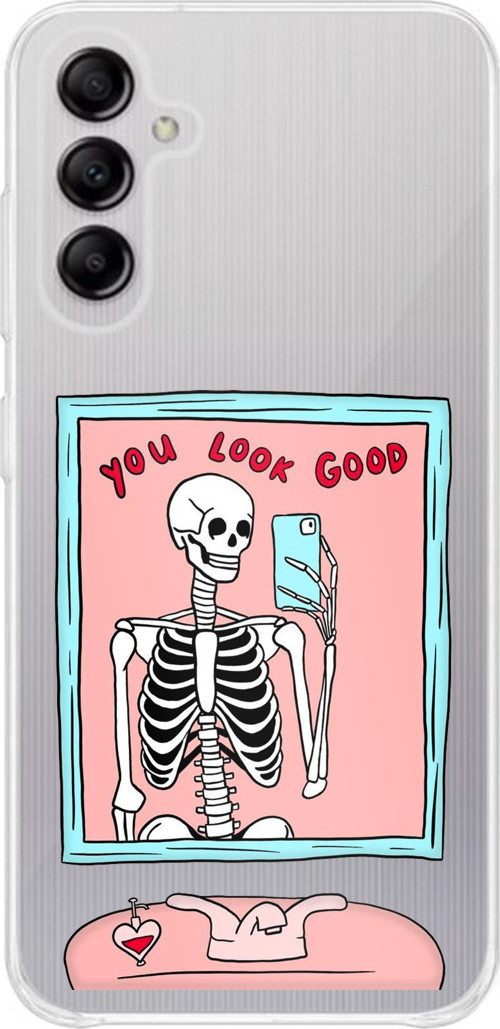 Samsung Galaxy A14 Uyumlu You Look Good İskelet Tasarımlı Baskılı Silikon Kılıf
