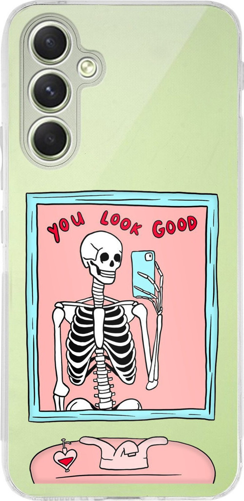 Samsung Galaxy A15 Uyumlu You Look Good İskelet Tasarımlı Baskılı Silikon Kılıf