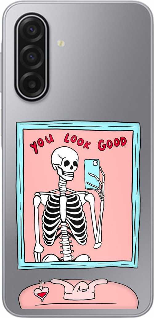 Samsung Galaxy A17 Uyumlu You Look Good İskelet Tasarımlı Baskılı Silikon Kılıf