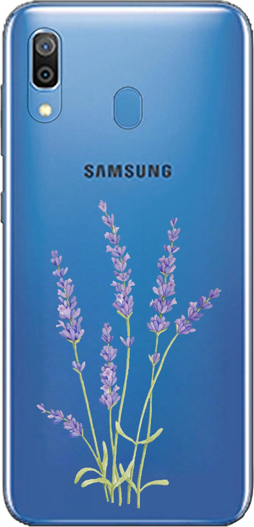 Samsung Galaxy A20-A30 Uyumlu Lavanta Çiçek Tasarımlı Baskılı Silikon Kılıf