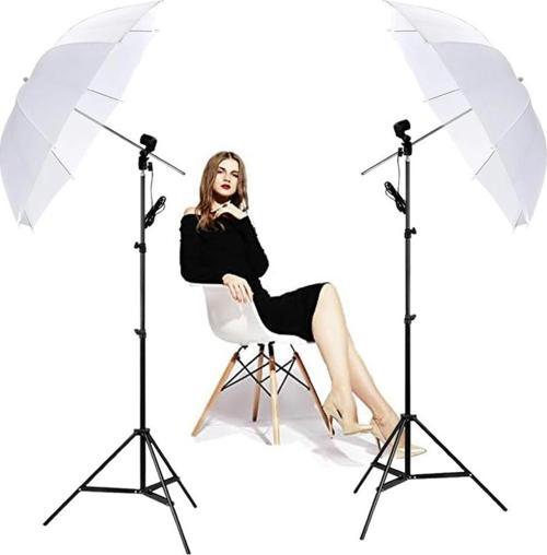 UB-008 33" 84cm Transparan Şemsiye Tek Duylu İkili Set Bundle