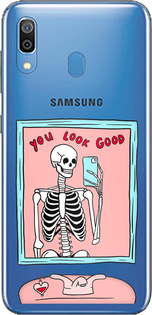 Samsung Galaxy A20-A30 Uyumlu You Look Good İskelet Tasarımlı Baskılı Silikon Kılıf