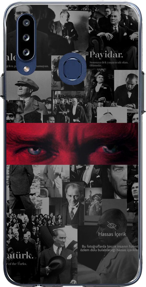 Samsung Galaxy A20S Uyumlu Atatürk Gözler Tasarım Baskılı Silikon Kılıf