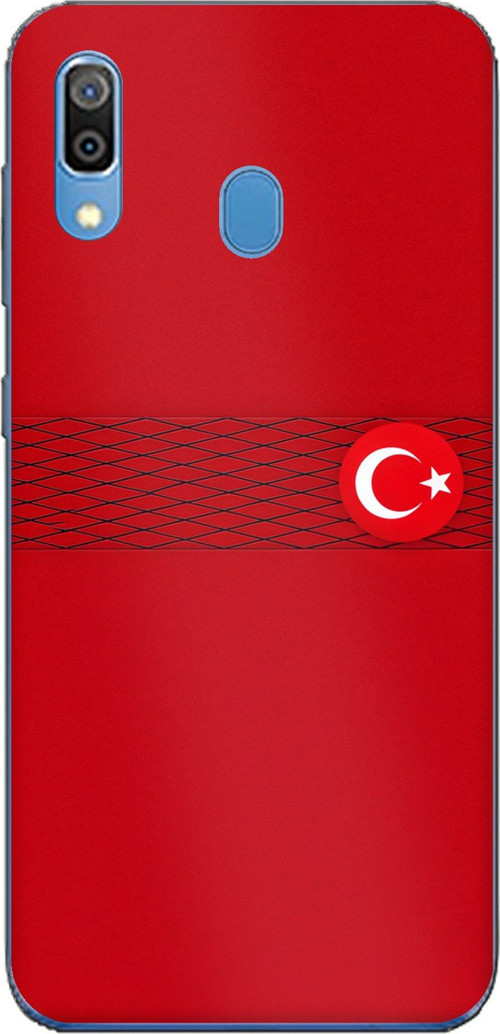 Samsung Galaxy A20-A30 Uyumlu Türk Milli Takım Izgara Desenli Forma Baskılı Silikon Kılıf