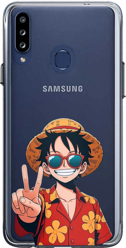 Samsung Galaxy A20S Uyumlu Monkey D. Luffy Tasarımlı Baskılı Silikon Kılıf