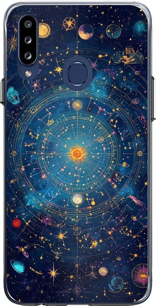 Samsung Galaxy A20S Uyumlu Yıldız Atlası Kozmik Rehber Baskılı Silikon Kılıf