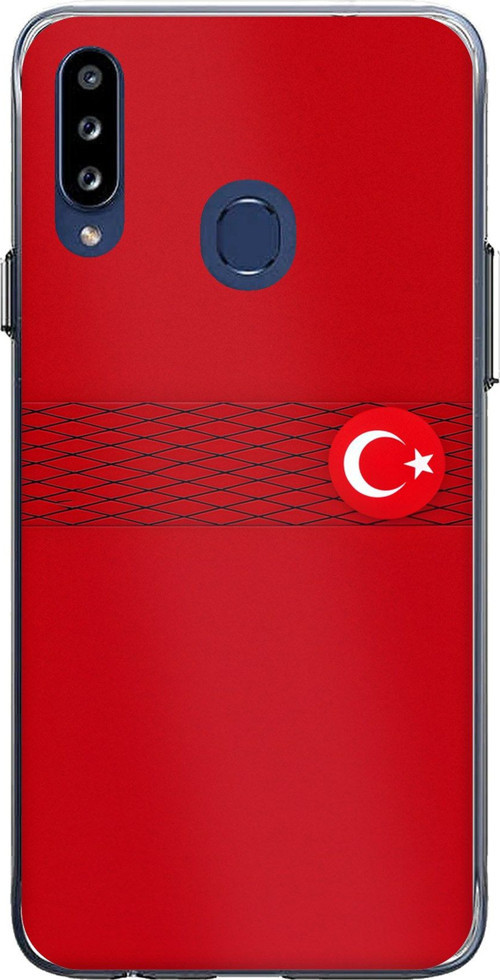 Samsung Galaxy A20S Uyumlu Türk Milli Takım Izgara Desenli Forma Baskılı Silikon Kılıf
