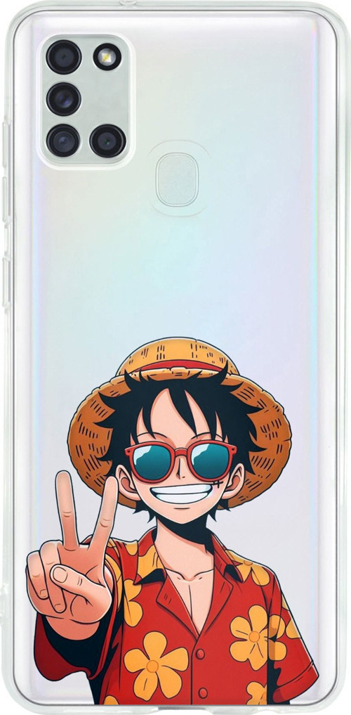 Samsung Galaxy A21S Uyumlu Monkey D. Luffy Tasarımlı Baskılı Silikon Kılıf