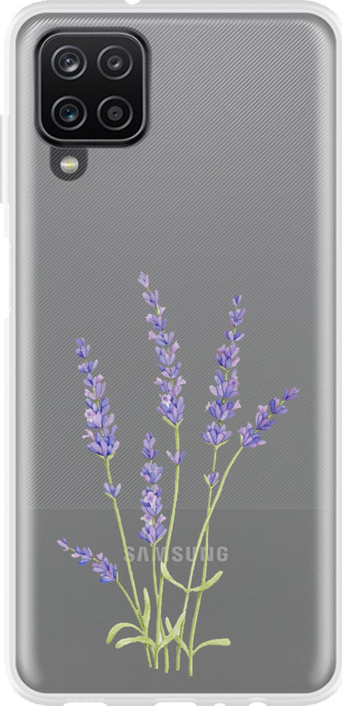 Samsung Galaxy A22-M22-M32 Uyumlu Lavanta Çiçek Tasarımlı Baskılı Silikon Kılıf
