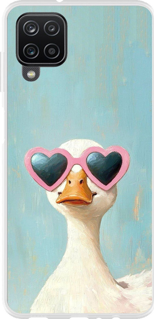 Samsung Galaxy A22-M22-M32 Uyumlu Yağlı Boya Pop-Art Ördek Baskılı Silikon Kılıf