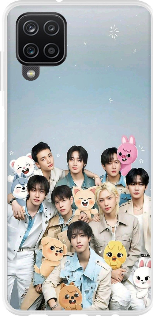 Samsung Galaxy A22-M22-M32 Uyumlu Tray Kids K-Pop Grubu ve SKZOO Temalı Baskılı Silikon Kılıf