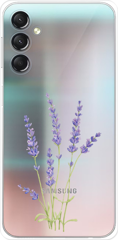 Samsung Galaxy A24 Uyumlu Lavanta Çiçek Tasarımlı Baskılı Silikon Kılıf