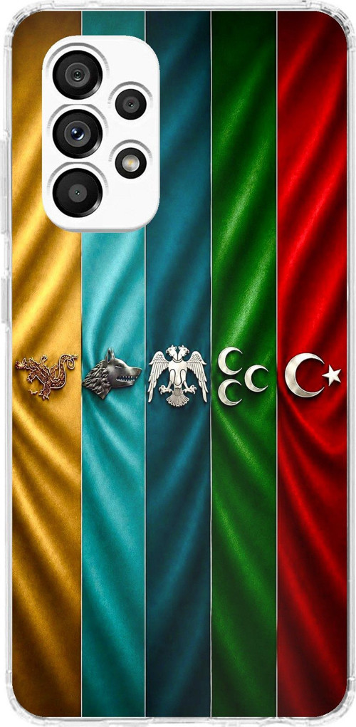 Samsung Galaxy A23 Uyumlu Tarihi Türk Devletleri Bayrakları Baskılı Silikon Kılıf