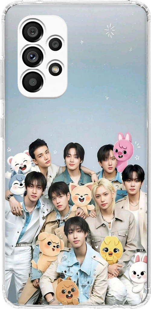 Samsung Galaxy A23 Uyumlu Tray Kids K-Pop Grubu ve SKZOO Temalı Baskılı Silikon Kılıf