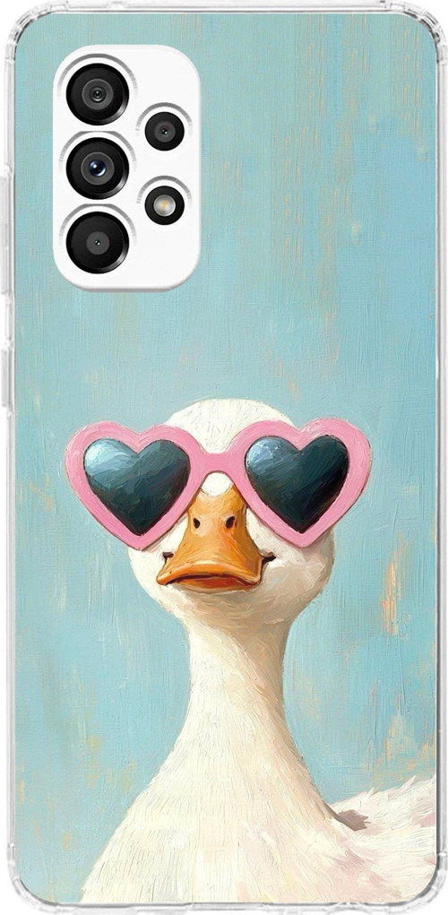 Samsung Galaxy A23 Uyumlu Yağlı Boya Pop-Art Ördek Baskılı Silikon Kılıf
