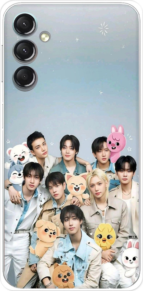 Samsung Galaxy A24 Uyumlu Tray Kids K-Pop Grubu ve SKZOO Temalı Baskılı Silikon Kılıf