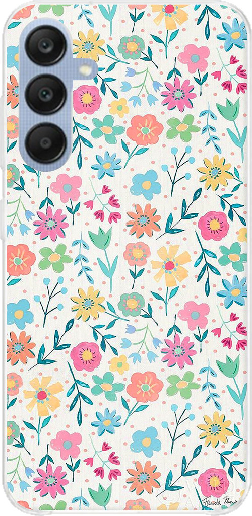 Samsung Galaxy A25 Uyumlu Dekoratif Çiçekler Baskılı Silikon Kılıf