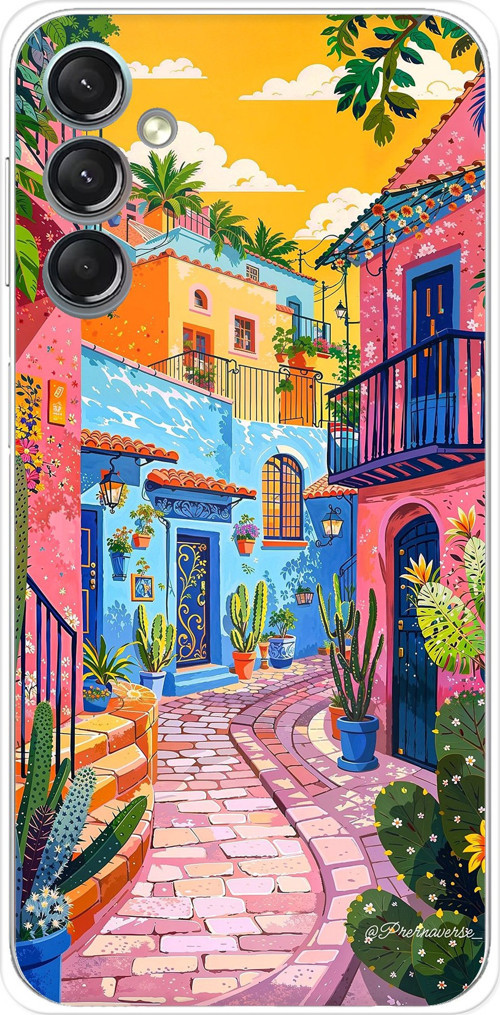 Samsung Galaxy A24 Uyumlu Renkli Sanat Sokak Silikon Kılıf Baskılı Silikon Kılıf