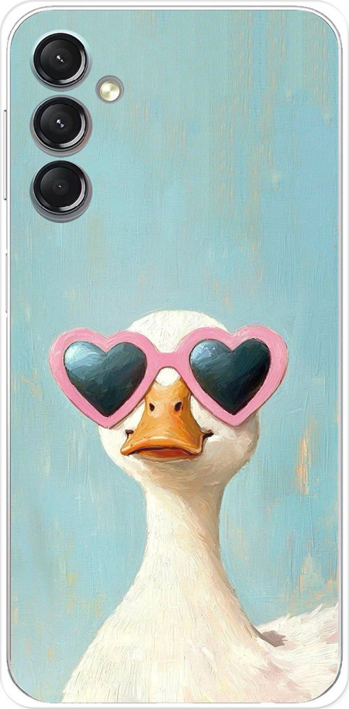 Samsung Galaxy A24 Uyumlu Yağlı Boya Pop-Art Ördek Baskılı Silikon Kılıf