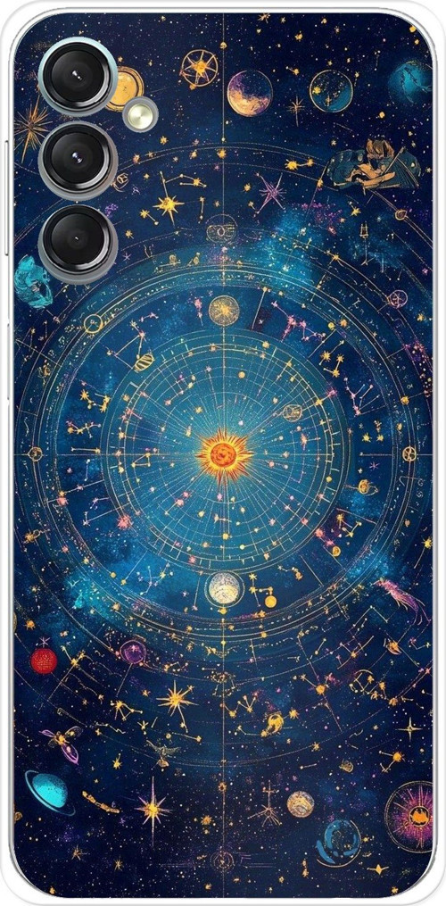 Samsung Galaxy A24 Uyumlu Yıldız Atlası Kozmik Rehber Baskılı Silikon Kılıf