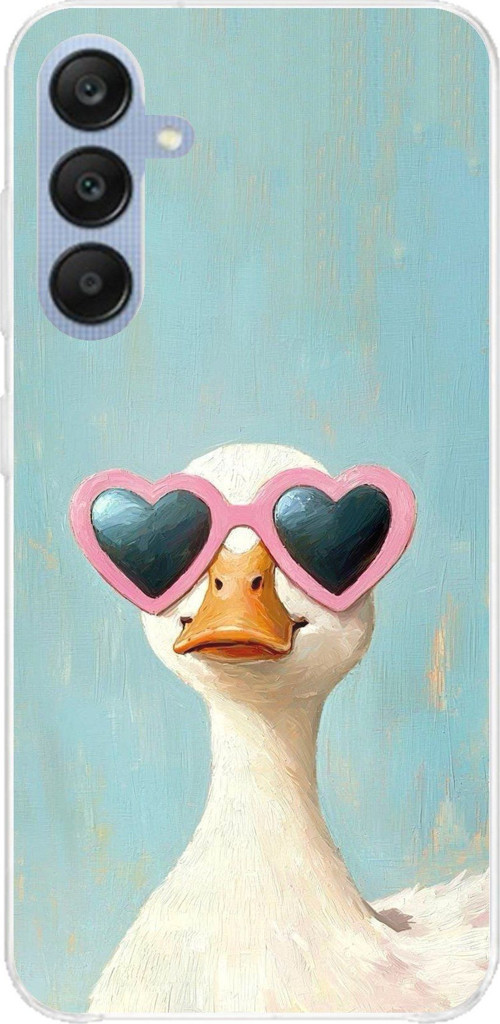 Samsung Galaxy A25 Uyumlu Yağlı Boya Pop-Art Ördek Baskılı Silikon Kılıf