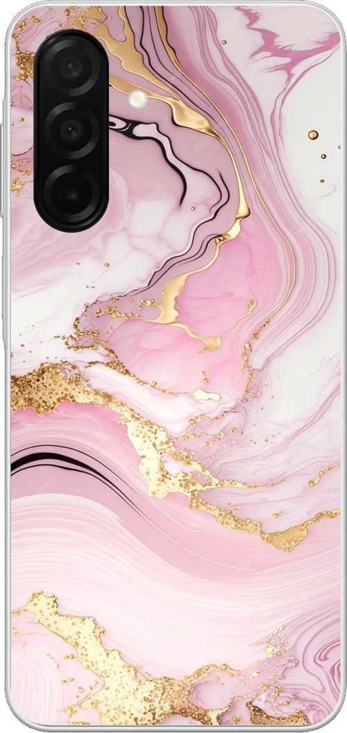 Samsung Galaxy A26 Uyumlu Pembe Mermer Baskılı Silikon Kılıf