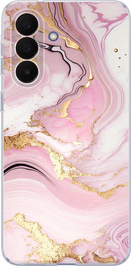 Samsung Galaxy A27 Uyumlu Pembe Mermer Baskılı Silikon Kılıf