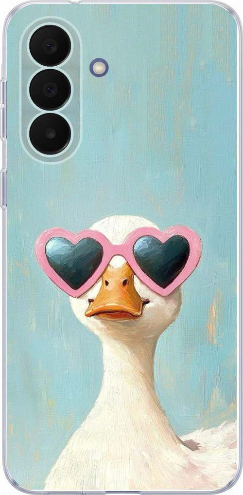 Samsung Galaxy A27 Uyumlu Yağlı Boya Pop-Art Ördek Baskılı Silikon Kılıf
