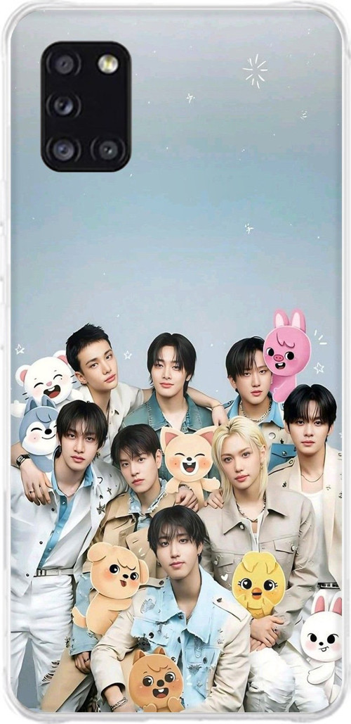 Samsung Galaxy A31 Uyumlu Tray Kids K-Pop Grubu ve SKZOO Temalı Baskılı Silikon Kılıf