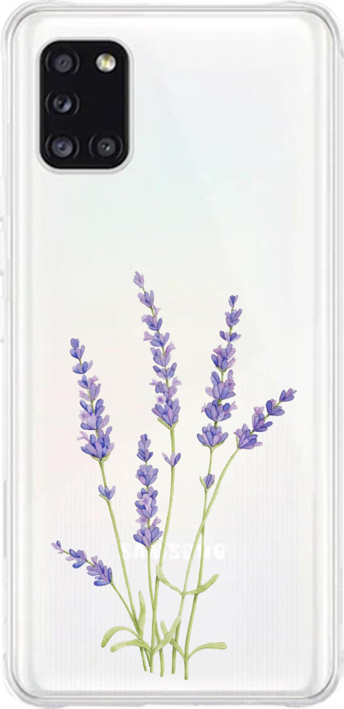 Samsung Galaxy A31 Uyumlu Lavanta Çiçek Tasarımlı Baskılı Silikon Kılıf