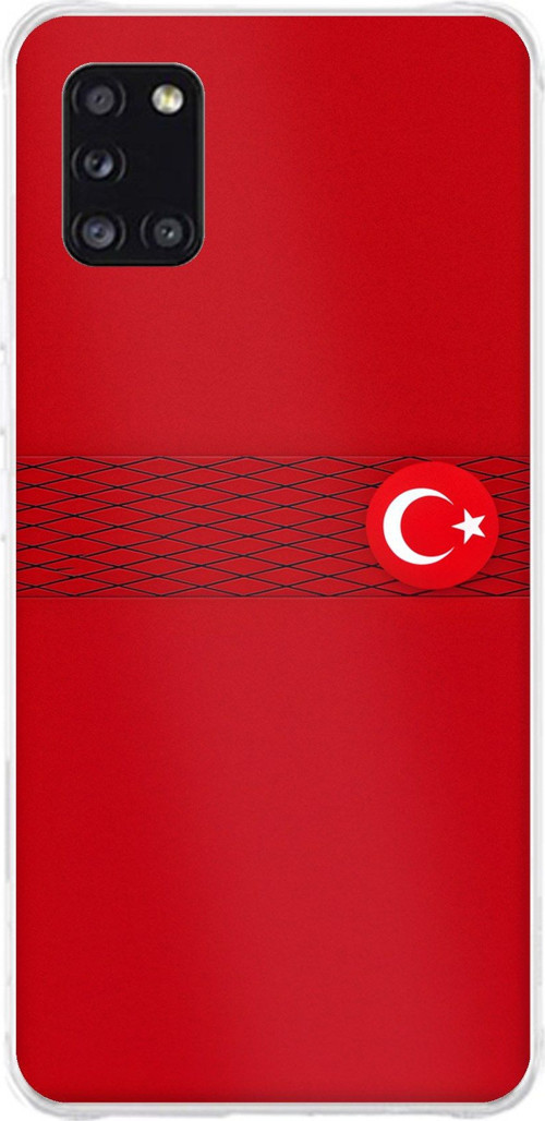 Samsung Galaxy A31 Uyumlu Türk Milli Takım Izgara Desenli Forma Baskılı Silikon Kılıf