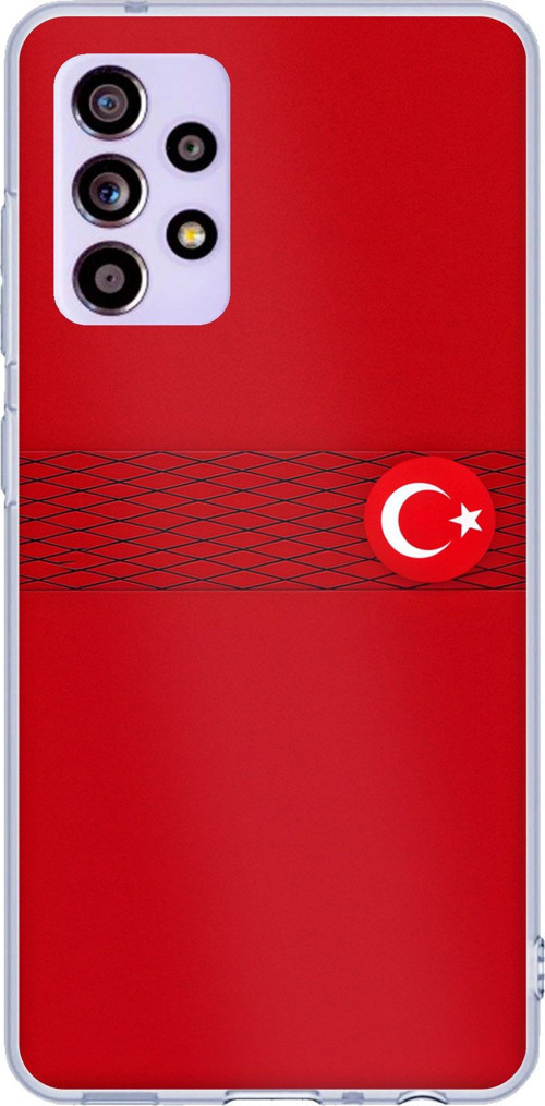 Samsung Galaxy A32 Uyumlu Türk Milli Takım Izgara Desenli Forma Baskılı Silikon Kılıf
