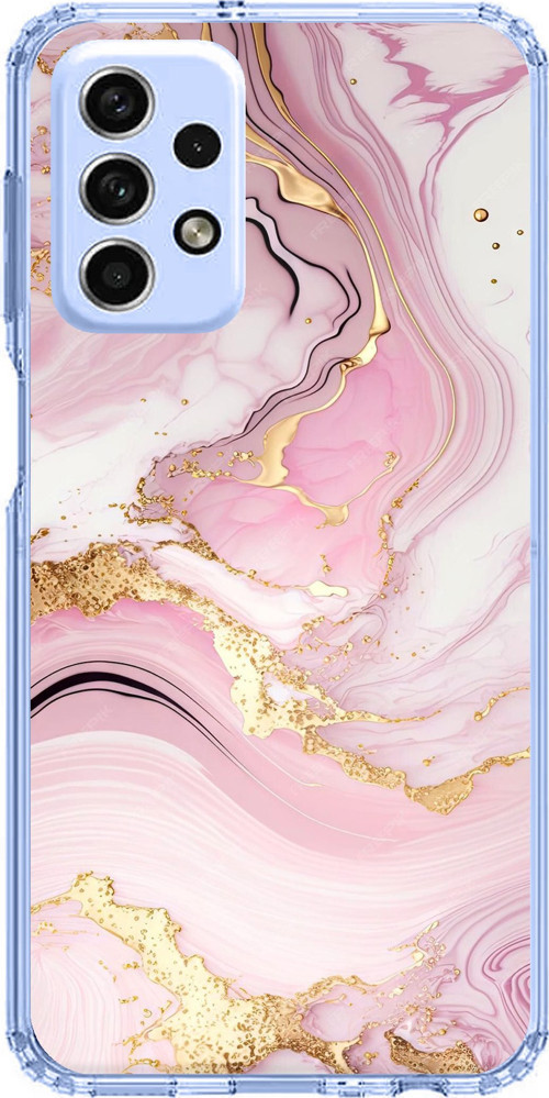 Samsung Galaxy A33 Uyumlu Pembe Mermer Baskılı Silikon Kılıf