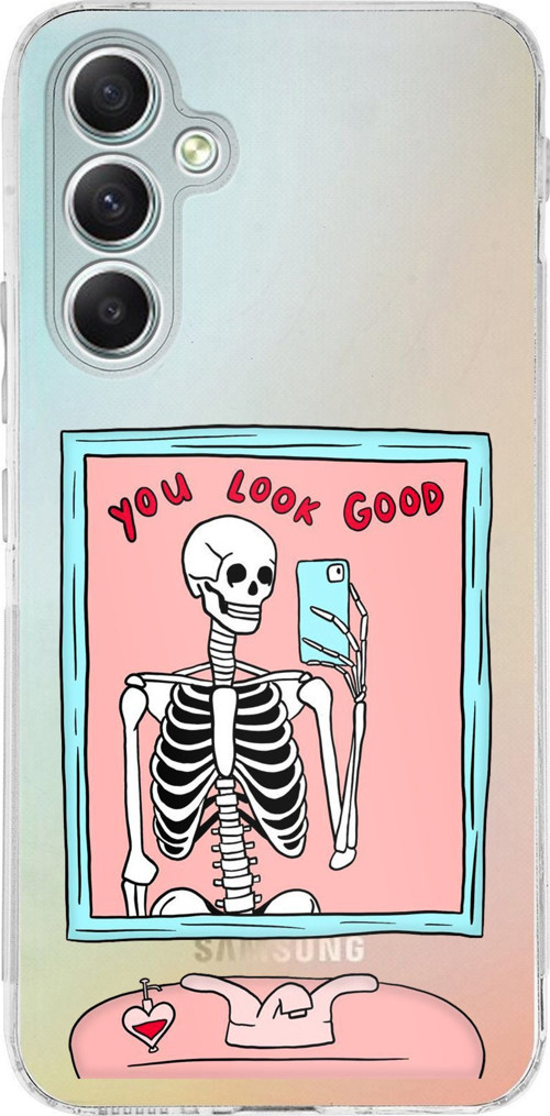 Samsung Galaxy A34 Uyumlu You Look Good İskelet Tasarımlı Baskılı Silikon Kılıf