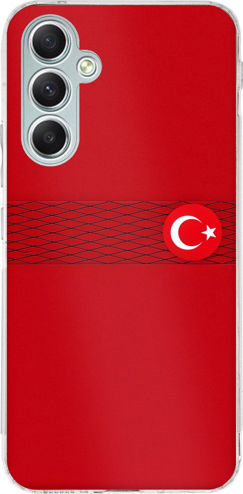 Samsung Galaxy A34 Uyumlu Türk Milli Takım Izgara Desenli Forma Baskılı Silikon Kılıf