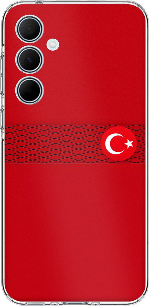 Samsung Galaxy A35 Uyumlu Türk Milli Takım Izgara Desenli Forma Baskılı Silikon Kılıf