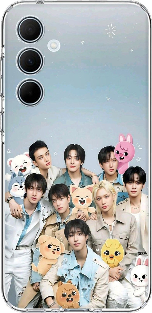 Samsung Galaxy A35 Uyumlu Tray Kids K-Pop Grubu ve SKZOO Temalı Baskılı Silikon Kılıf