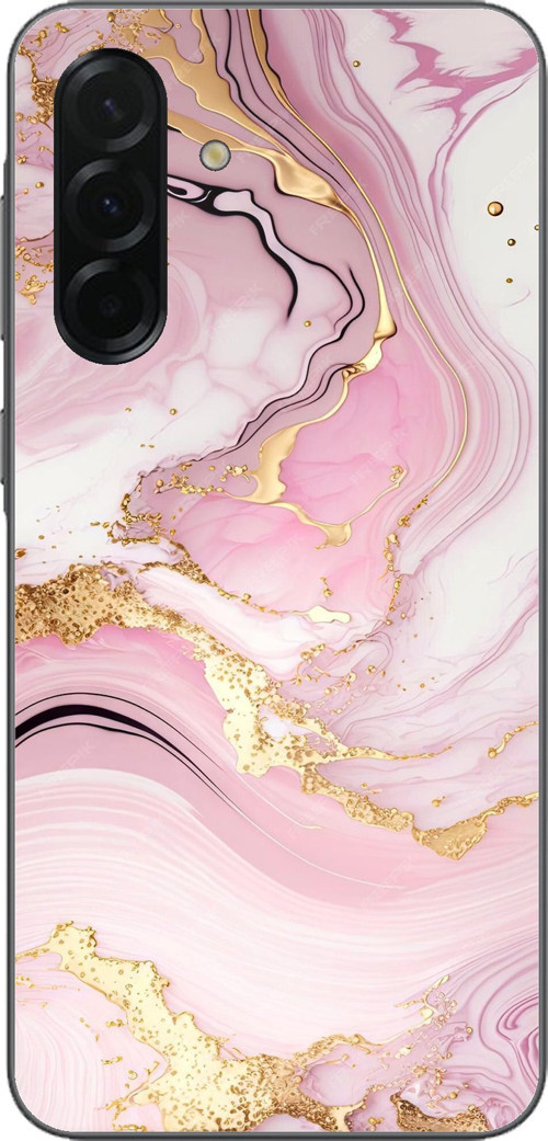 Samsung Galaxy A36 Uyumlu Pembe Mermer Baskılı Silikon Kılıf