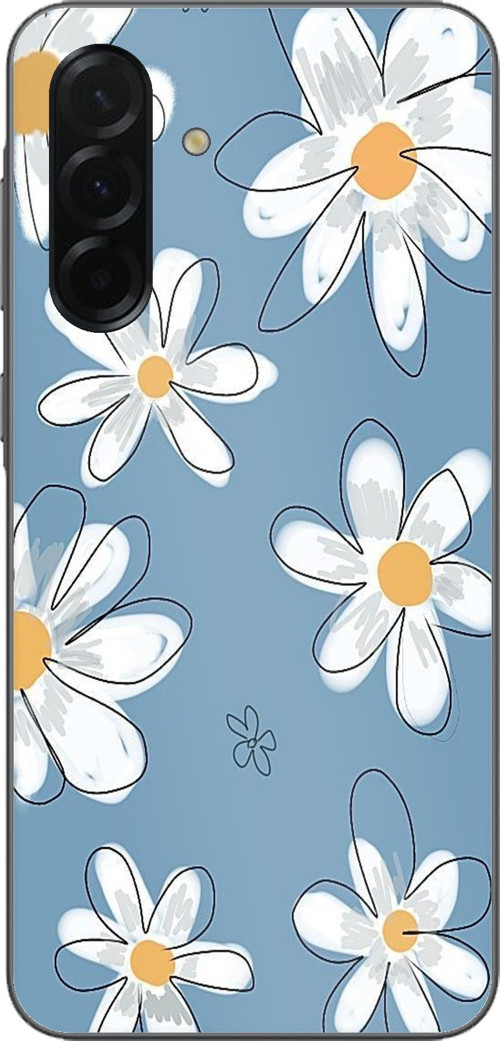 Samsung Galaxy A36 Uyumlu Mavi Papatya Bahçesi Baskılı Silikon Kılıf